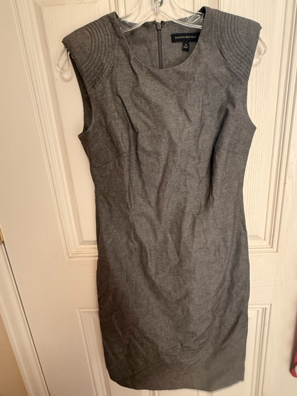 Banana Republic Gray Cap-Sleeve Sheath Dress